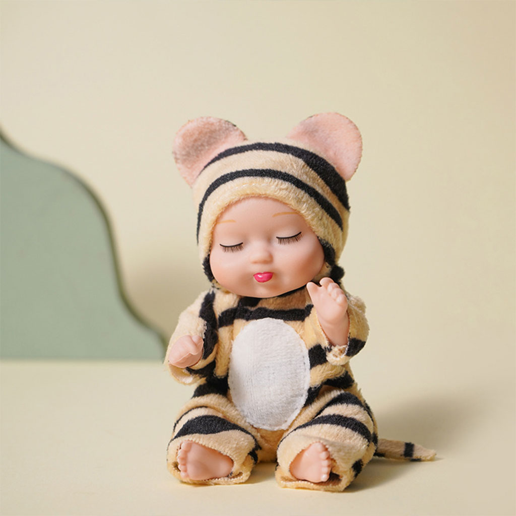 Cute Cartoon Sleeping Baby Doll Kawaii Doll Animal-shaped Keychain Accessories Car Phone Soft Toy Pendant Model Adornment Decor