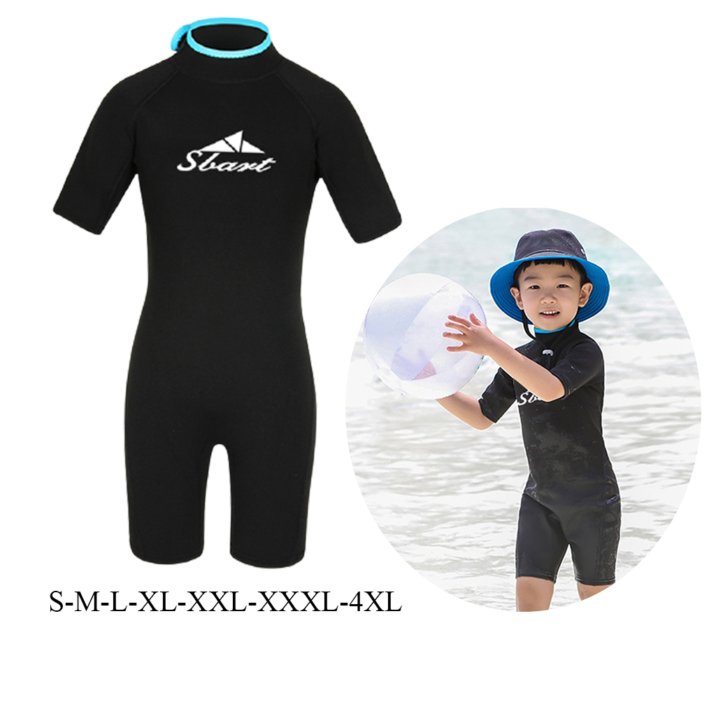 2mm Kids Diving Wetsuit Children Short Sleeve Sun Protection Diving Wet Suit