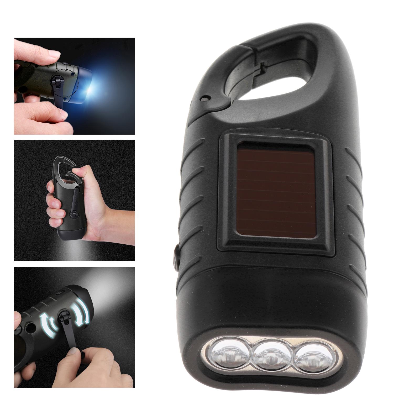 Handheld LED Torch Super Bright Hand Cranking Flashlight USB Rechargeable Work Light for Camping Hiking Backpack Outdoor Sports