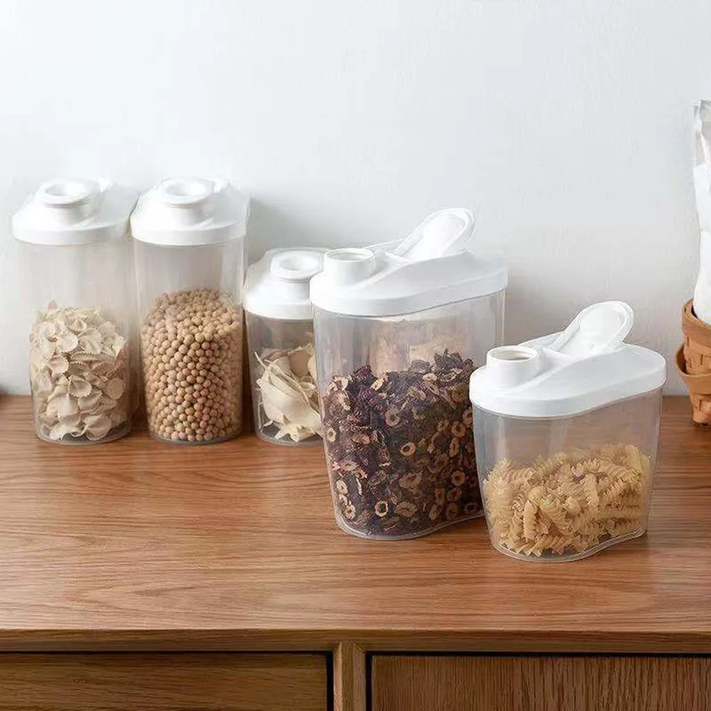 Plastic Food Storage Container Cereal Box Dry Food Rice Pasta Organizer