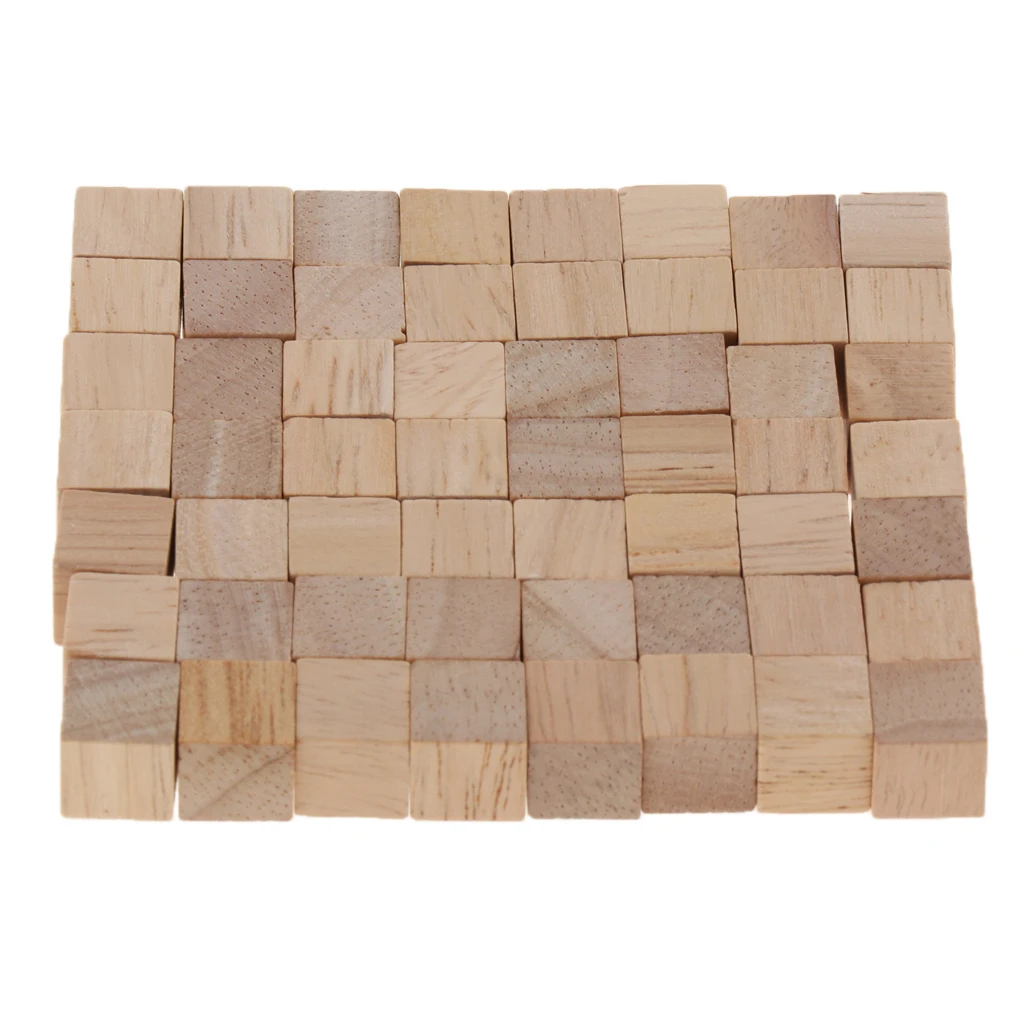 100 Pieces Blank Dice Wooden Dice Empty Dice Blocks for All DIY