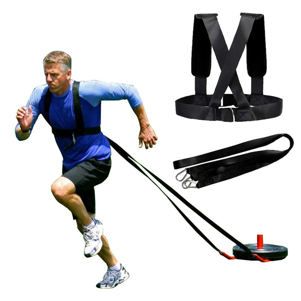 Fitness Sled Harness Workout Speed Trainer with Pulling Strap for Resistance Training Equipment Resistance Bands Body Building