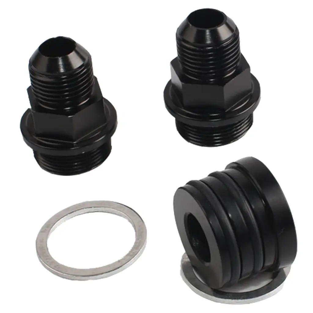 Black Rear Block Breather Fittings and Plug for B16 B18C Catch CAN M28 to 10AN (Joint *3, Gasket *2)