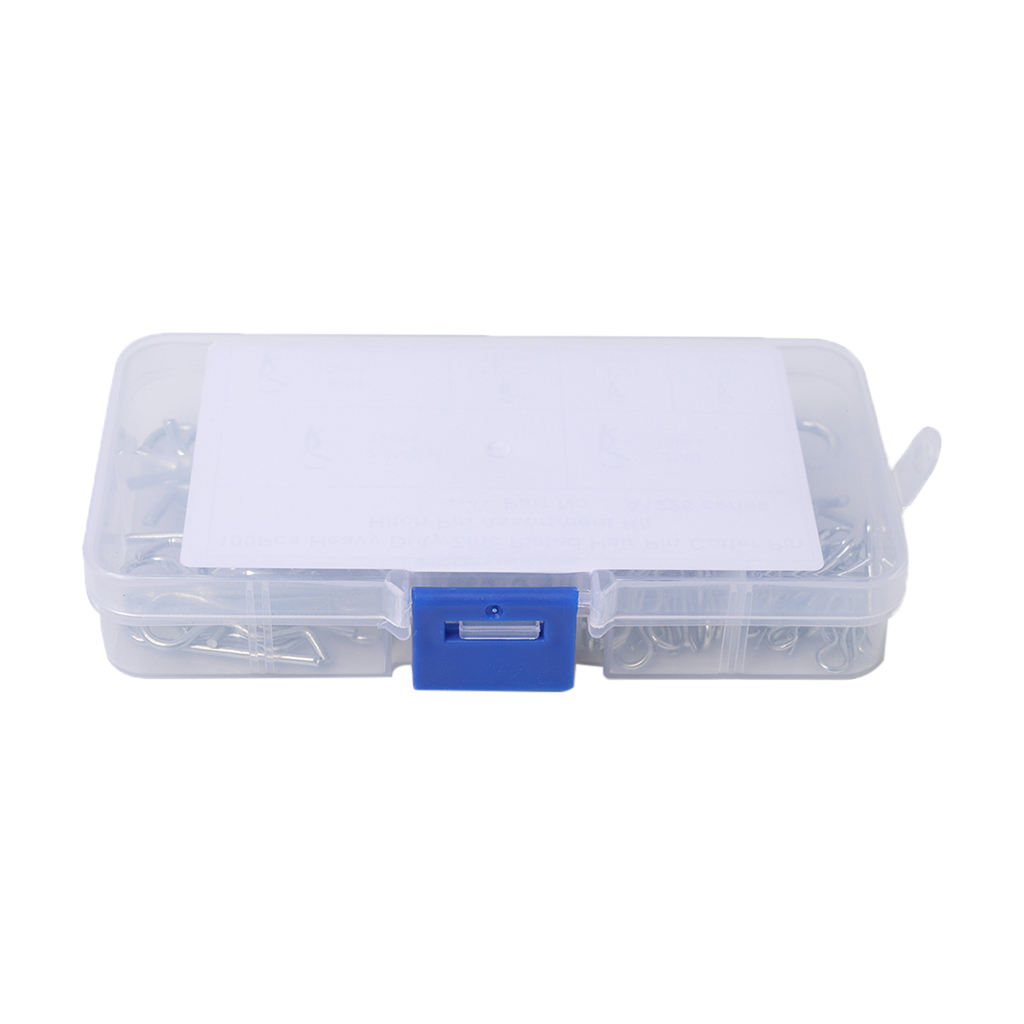 100x R Pin Mechanical Hitch Hair Tractor Clip Assortment Kit Case Set Cotter