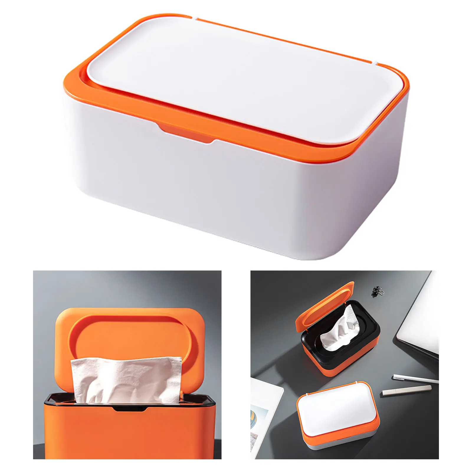 Tissue Box with Lid Large Capacity Removable Tissue Face Cover Storage Holder Napkin Organizer Seal Dustproof for Home Office