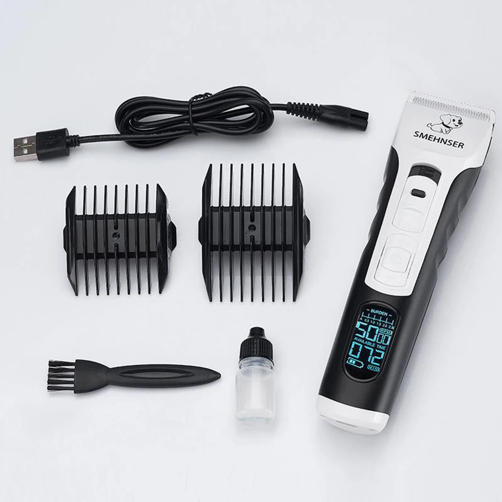Silent Electric Pet Clippers USB Rechargeable Shaver Trimmer Guide Comb Kit
