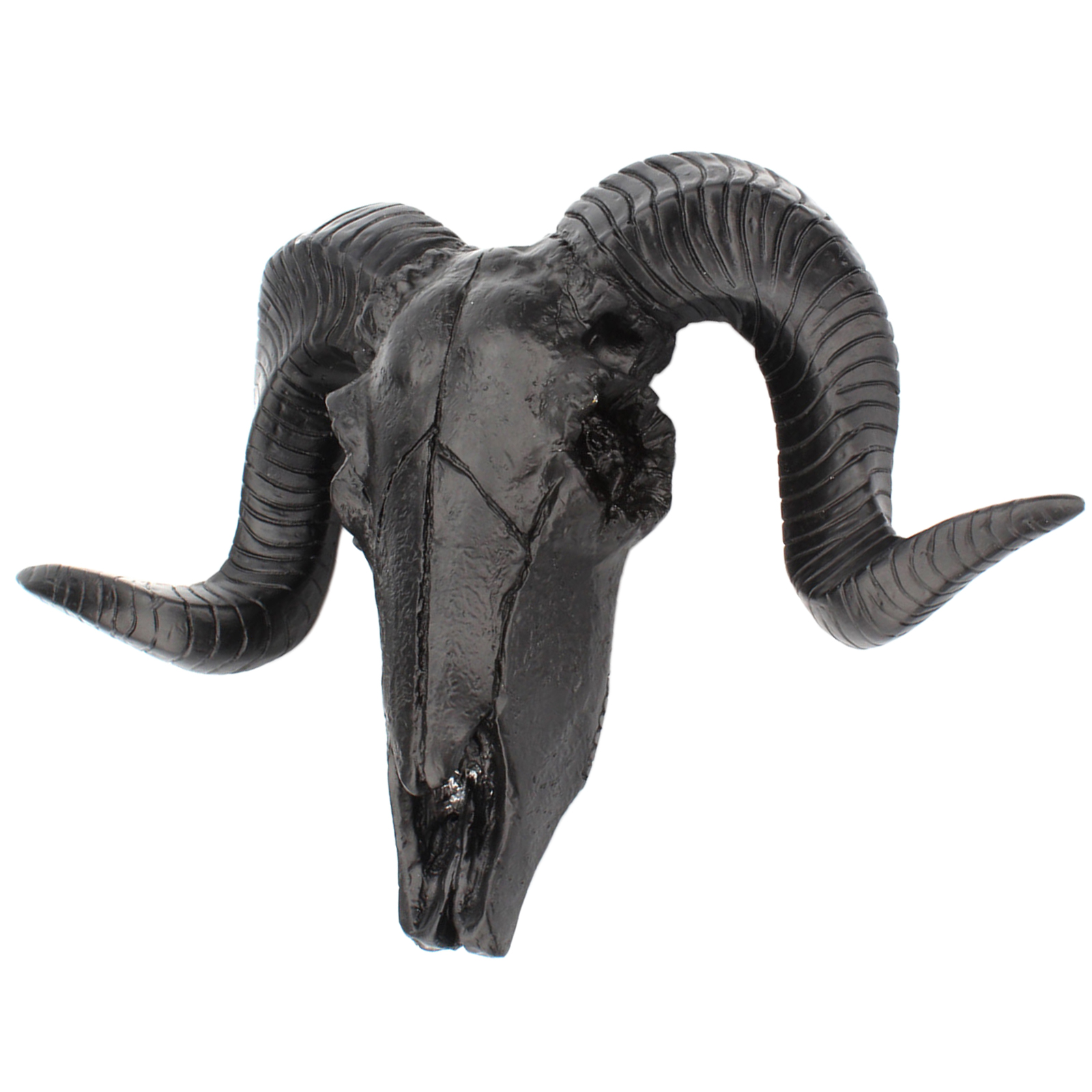 Sheep Skull Head Wall Decor Statue, Art Ram Curled Horns Wall Decoration Wildlife Animal Head Sculpture Ornaments
