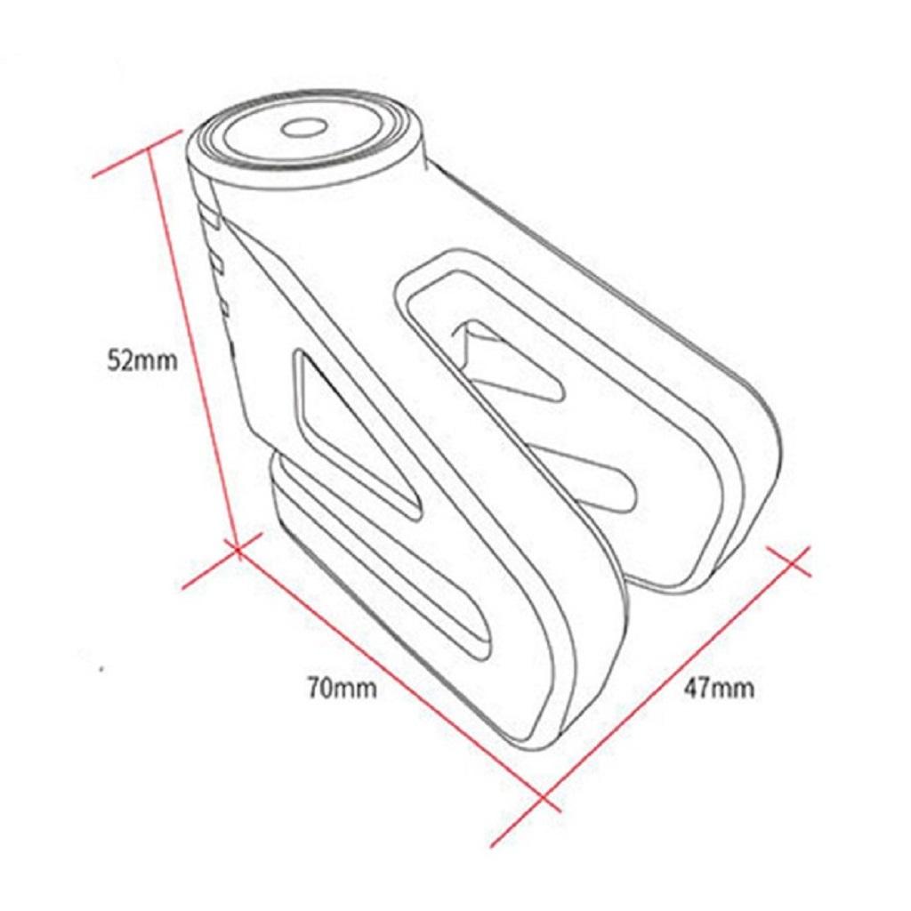 Security Anti Thief Disc Brake Lock Padlock with 6mm Harden Lock Pin for Motorbike Motorcycle Scooter - Green