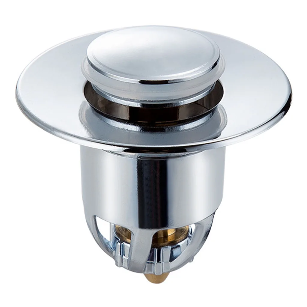 PopUp Drain Filter, Brass Wash Basin Bounce Drain Stopper , No Overflow Universal Sink Drainage Plug