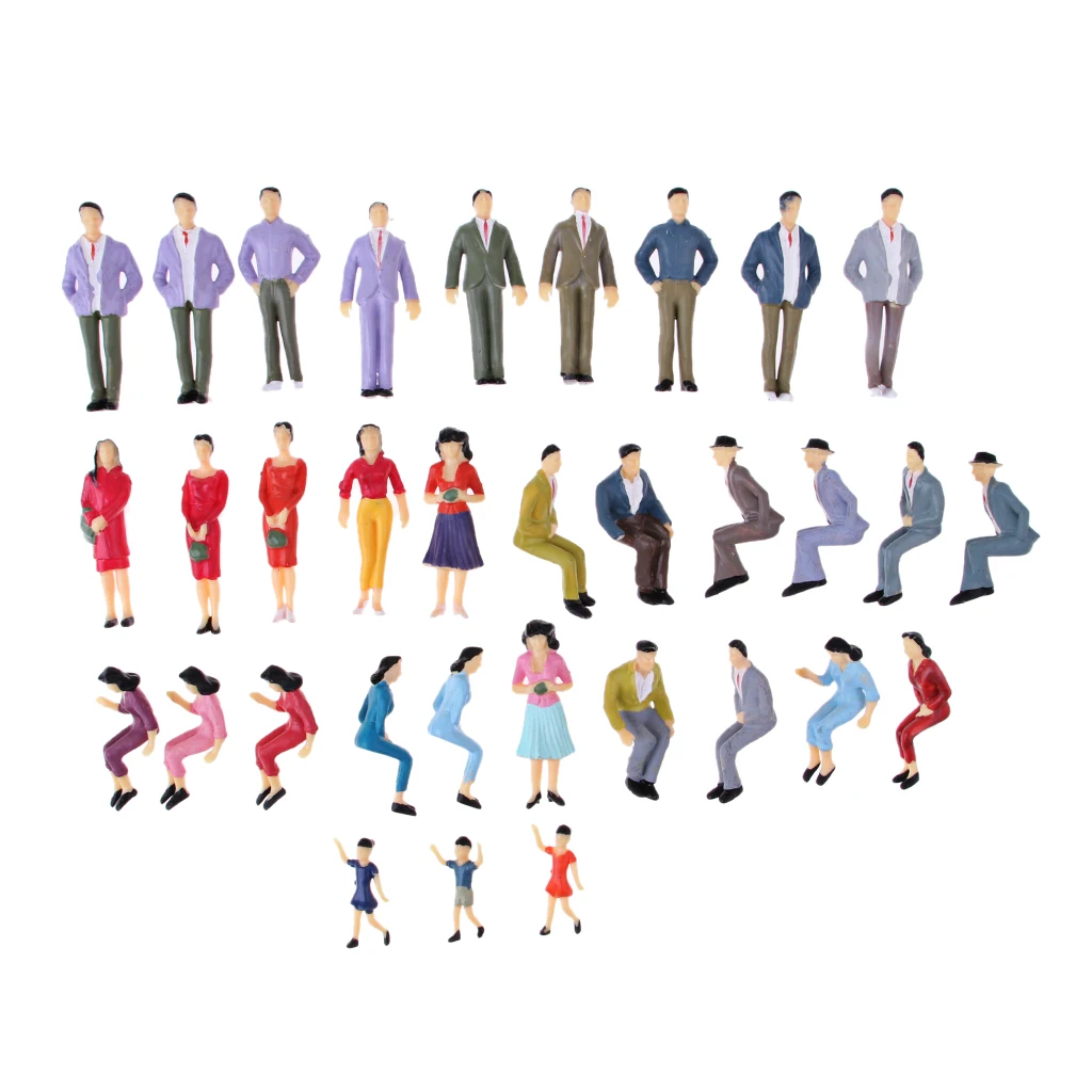4.2-7.6cm Height People Passenger Model Figure Plastic HO 1/25 Scale Mix Lot