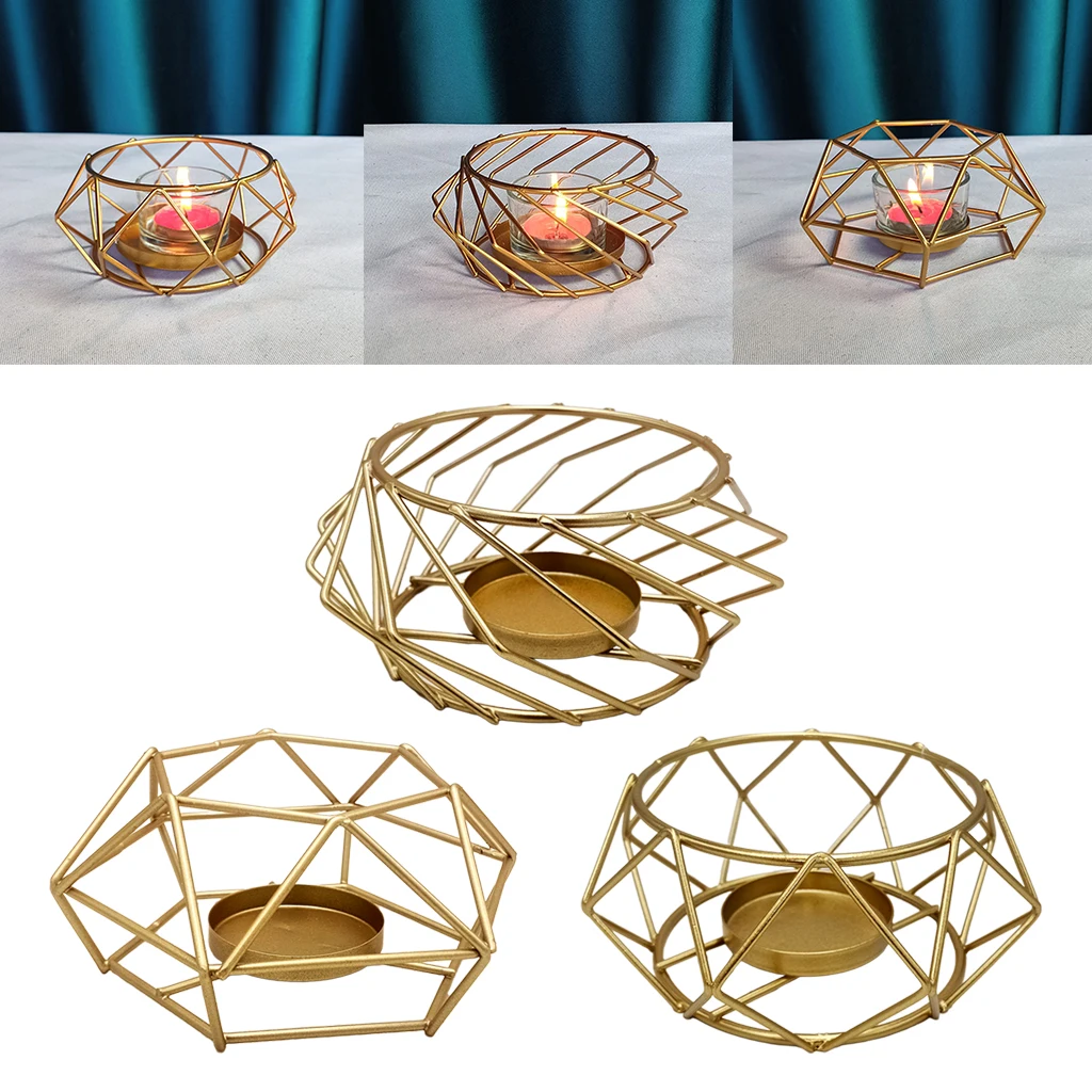 Gold Metal Pillar Candle , Elegant Geometric Candle , Wedding Centerpieces, Home Coffee Table Decoration,