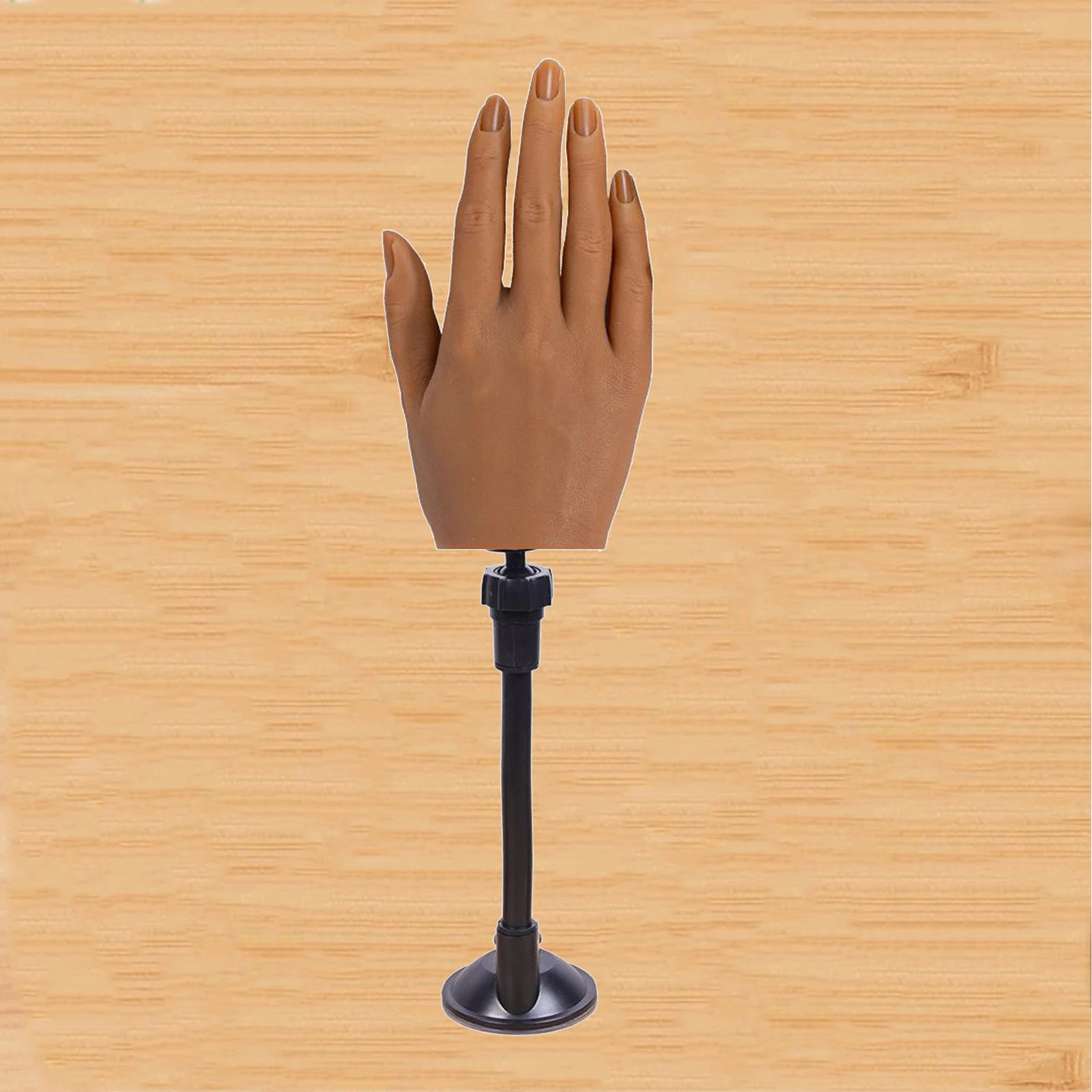 Silicone Practice Hand for Acrylic Nails Nail Art Training Hand Flexible Movable Finger Fake Hand Manicure Practice Tool