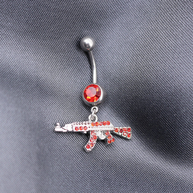 Jewelry, Silver Ak47 Belly Button Ring