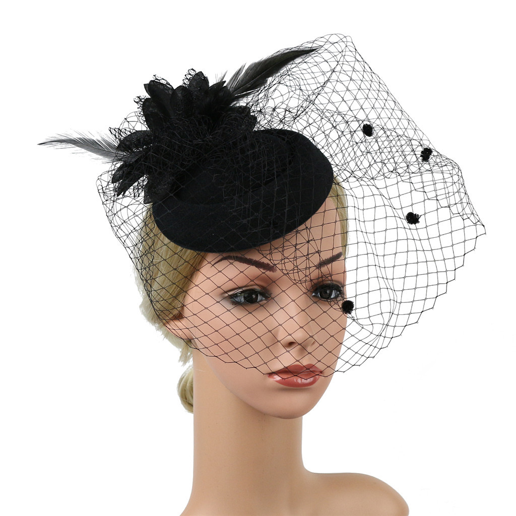 Mesh Feather Women Fascinators Hats Tea 