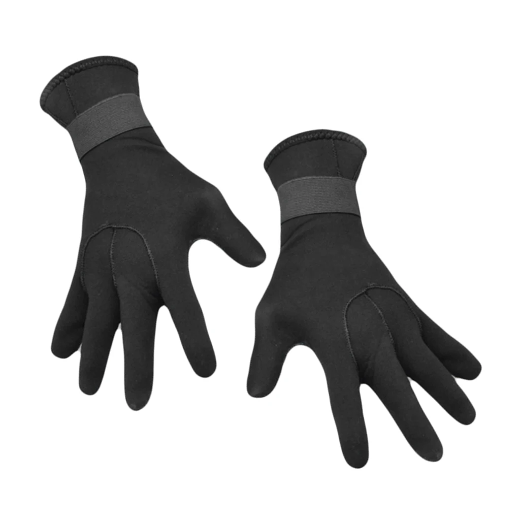 3mm Neoprene Diving Gloves Five Finger Thermal Snorkeling Wetsuit Glove Mitt Adjustable Boating Gloves for Unisex Adult Kids