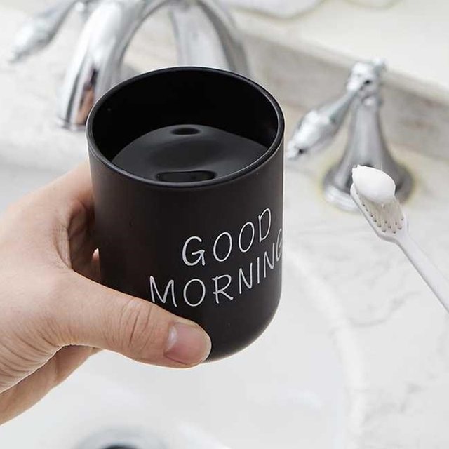Juego 4 Vasos Baño Plástico Diseño Nórdico 4 Vasos Cepillo Dientes Baño - Plástico Resistente, Diseño Nórdico - 450ml, Apilables - Para Familia O Viaje Vaso Aprendizaje Bebe