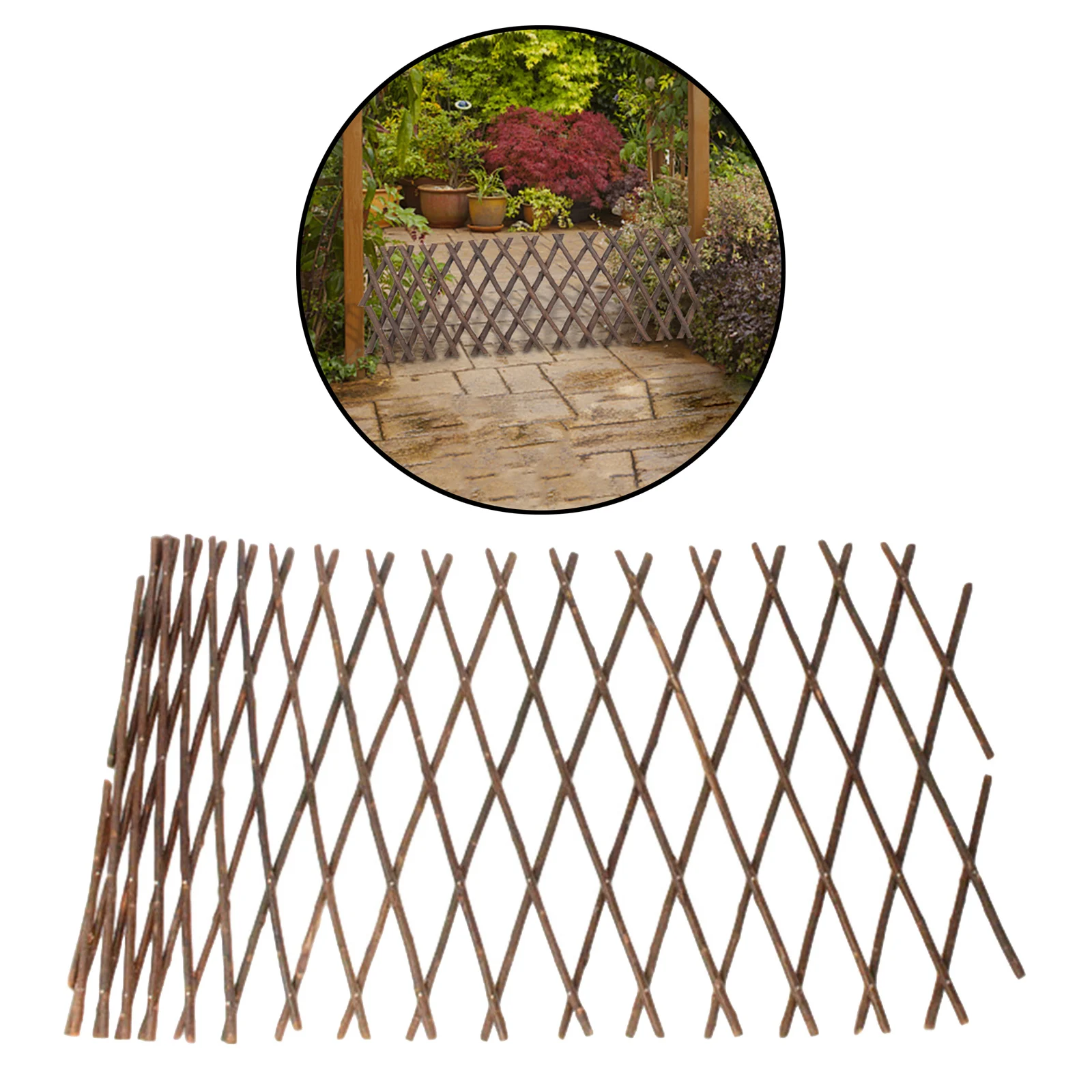 Expanding Bamboo Wooden Garden Trellis Retractable Plant Lattice Panel