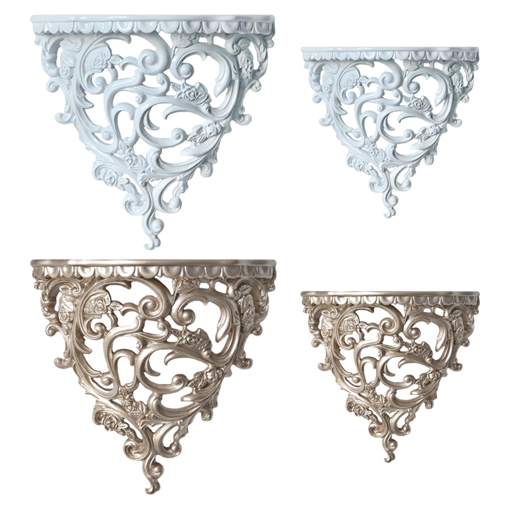 European Style Wall Mount Hanging Floating Shelf Rack Picture Vase Souvenir Display Organizer Decorative Home Office