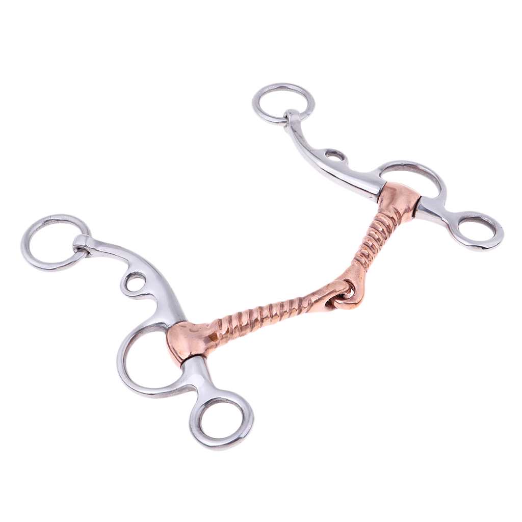 Stainless Steel 5inch Horse Snaffle, Bit, With Screw Copper Inlay Equestrian