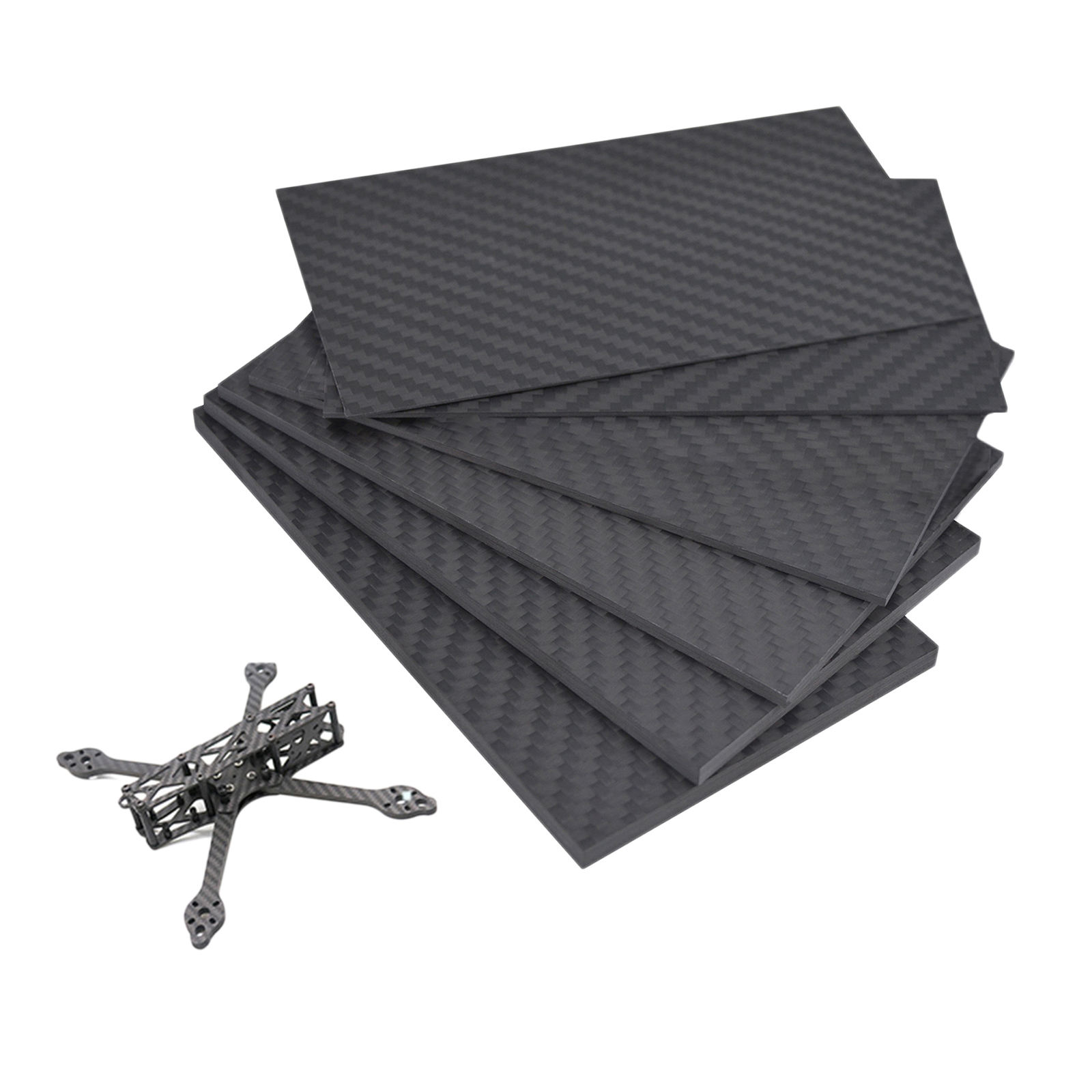 125x75mm 0.5MM/1.0MM/2.0MM/3.0MM 3K Carbon Fiber Plate Plain Weave Panel Sheet (Glossy Surface)