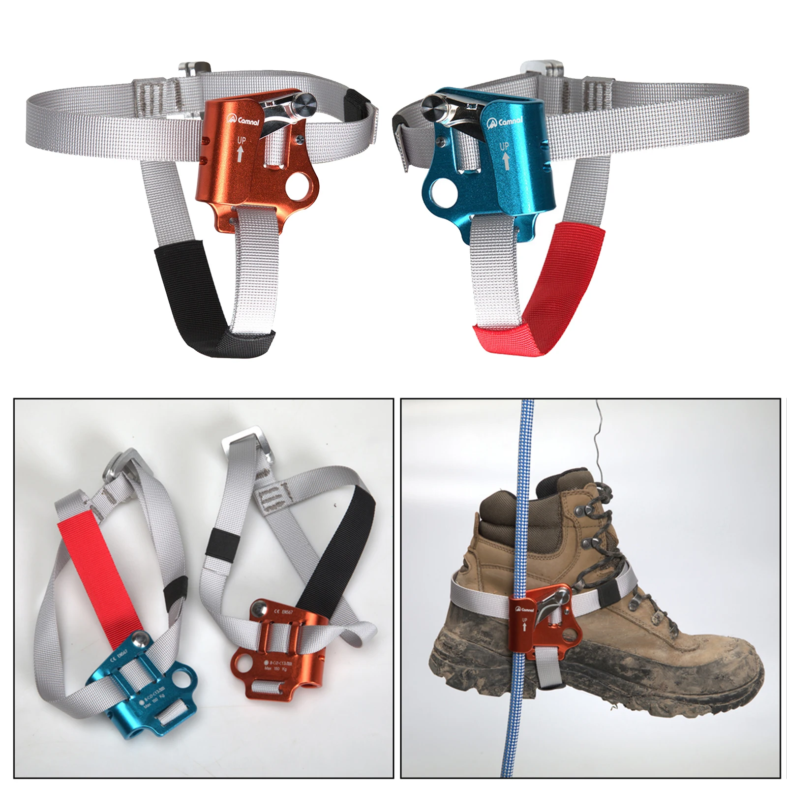 Rock Climbing L / R Foot Ascender Abdominal Mountaineering Riser Protector