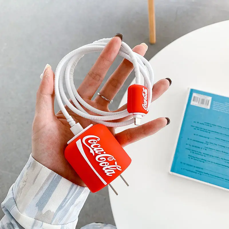 aumento autor evitar Disney cargador para botella de Coca Cola, carcasa protectora para Apple  12, cable antirrotura de 20w, 11pro|Cable de cámara| - AliExpress
