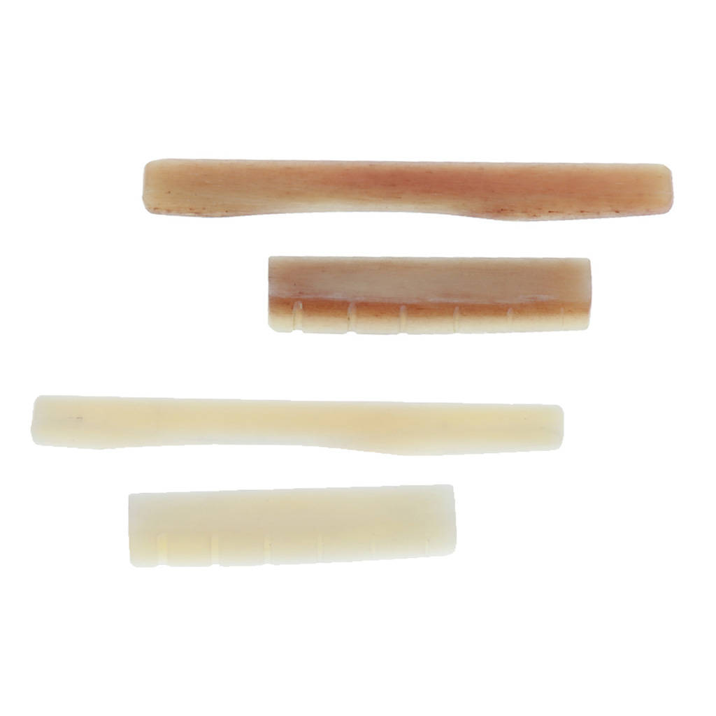 2pcs Acoustic Guitar Bridge Saddle Nut Guitar Replacement Parts Camel Bone