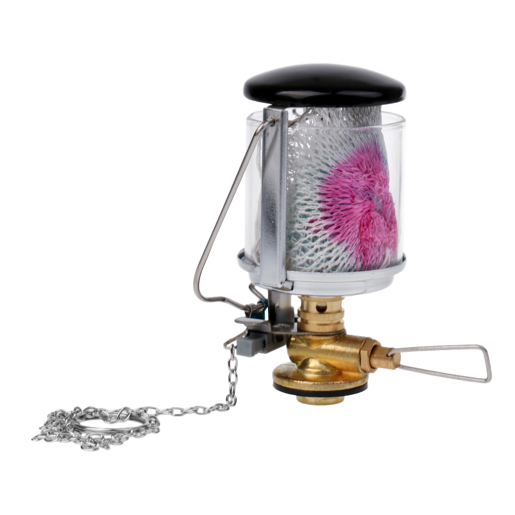 Portable Mantle Gas Propane Lantern Tent Lamp Hanging Glass Light with Key Chain for Outdoor Camping Accessory