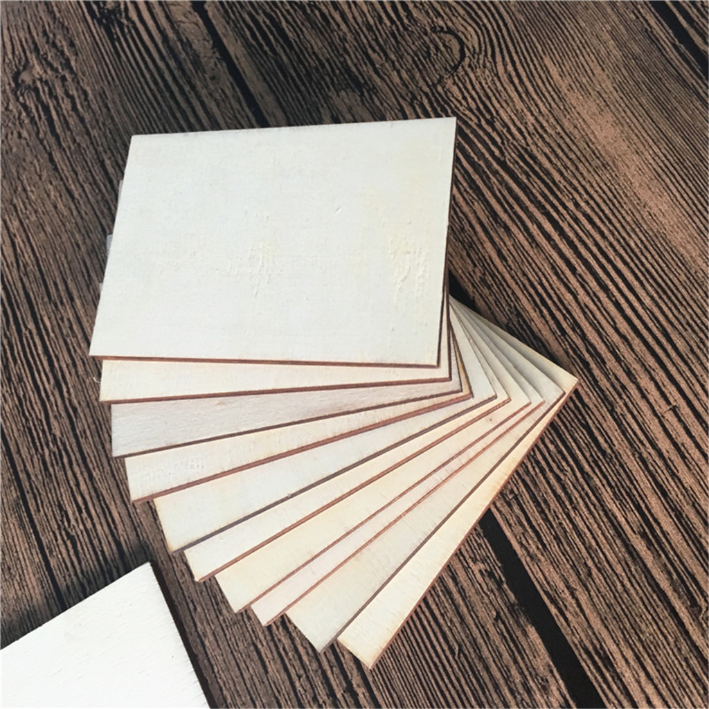 10pcs 70x49mm Blank Plywood Wood Business Card Wooden Name Card Wood Plaque