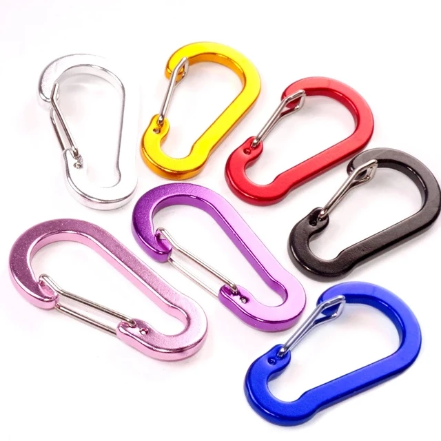 5pcs Carabiners Aluminum Alloy D Carabiner Spring Snap Clip Hooks Keychain  Climbing Carabiner For Keys Camping Tools - Climbing Accessories -  AliExpress