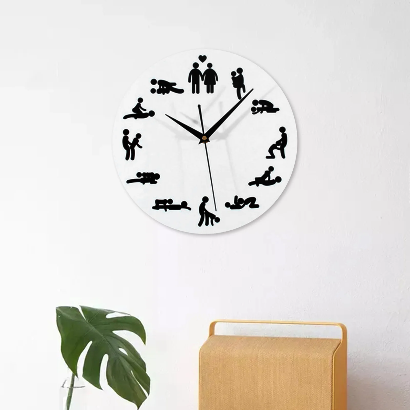 24 Hours Sexual Positions Quartz Wall Clock Adult Sex Game Wall Watch Sex Watch Wall Hanging Clock Friends Gift