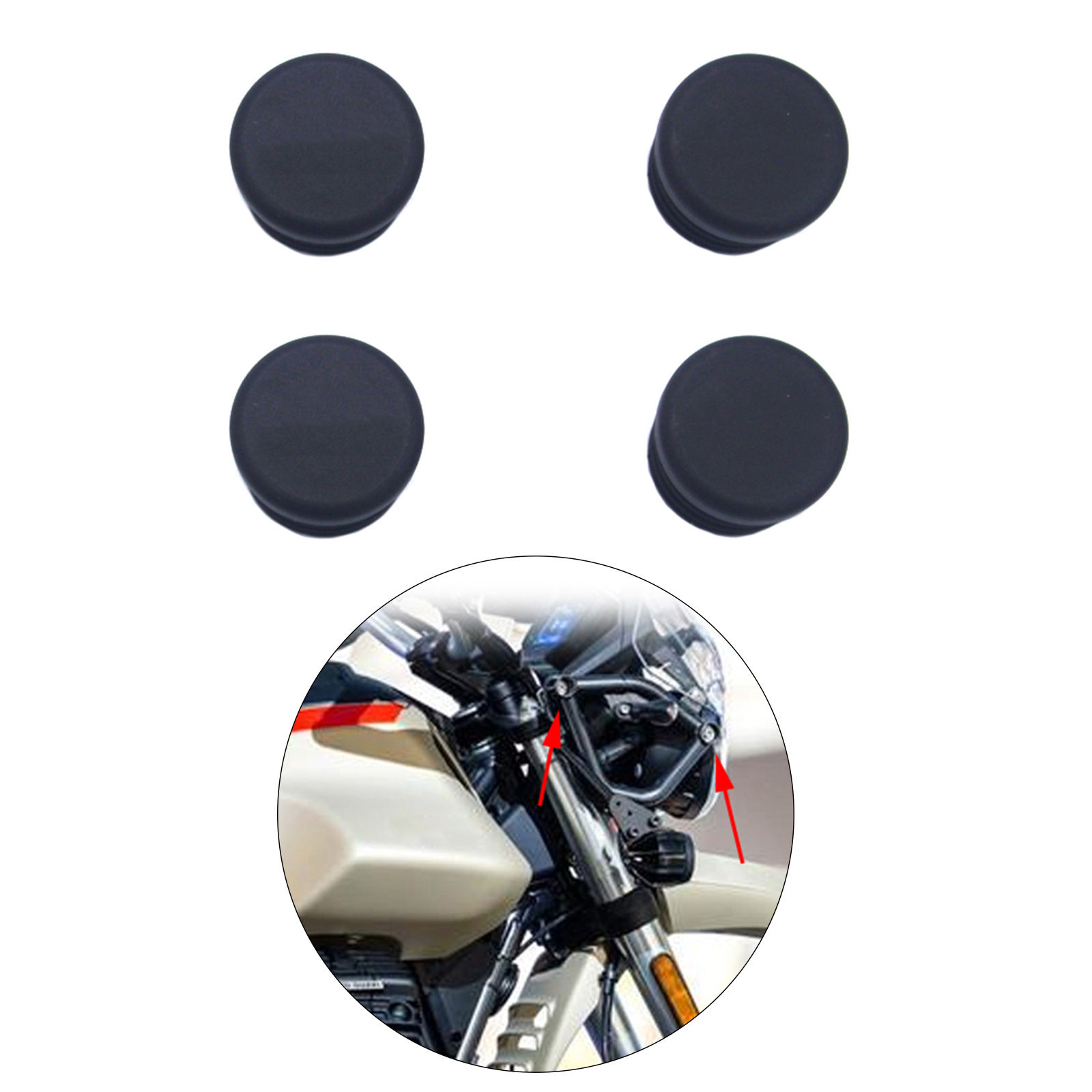 4 Pieces Frame Hole Cover Caps Fit for Moto Guzzi V85TT V85TT 2019-2021