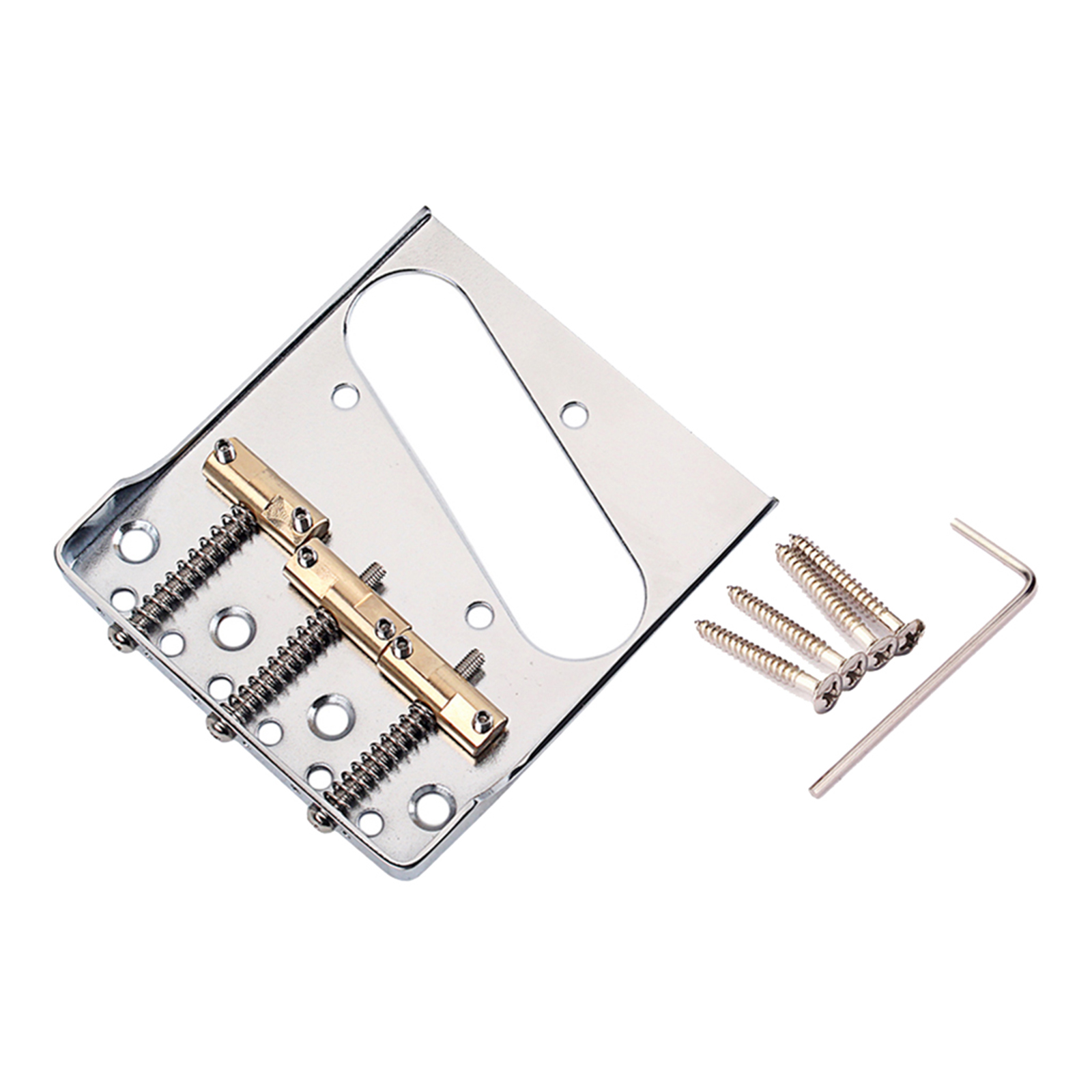 Compensated 3-Saddle Bridge for TL-Style Guitar, Chrome for Electric Guitar Parts