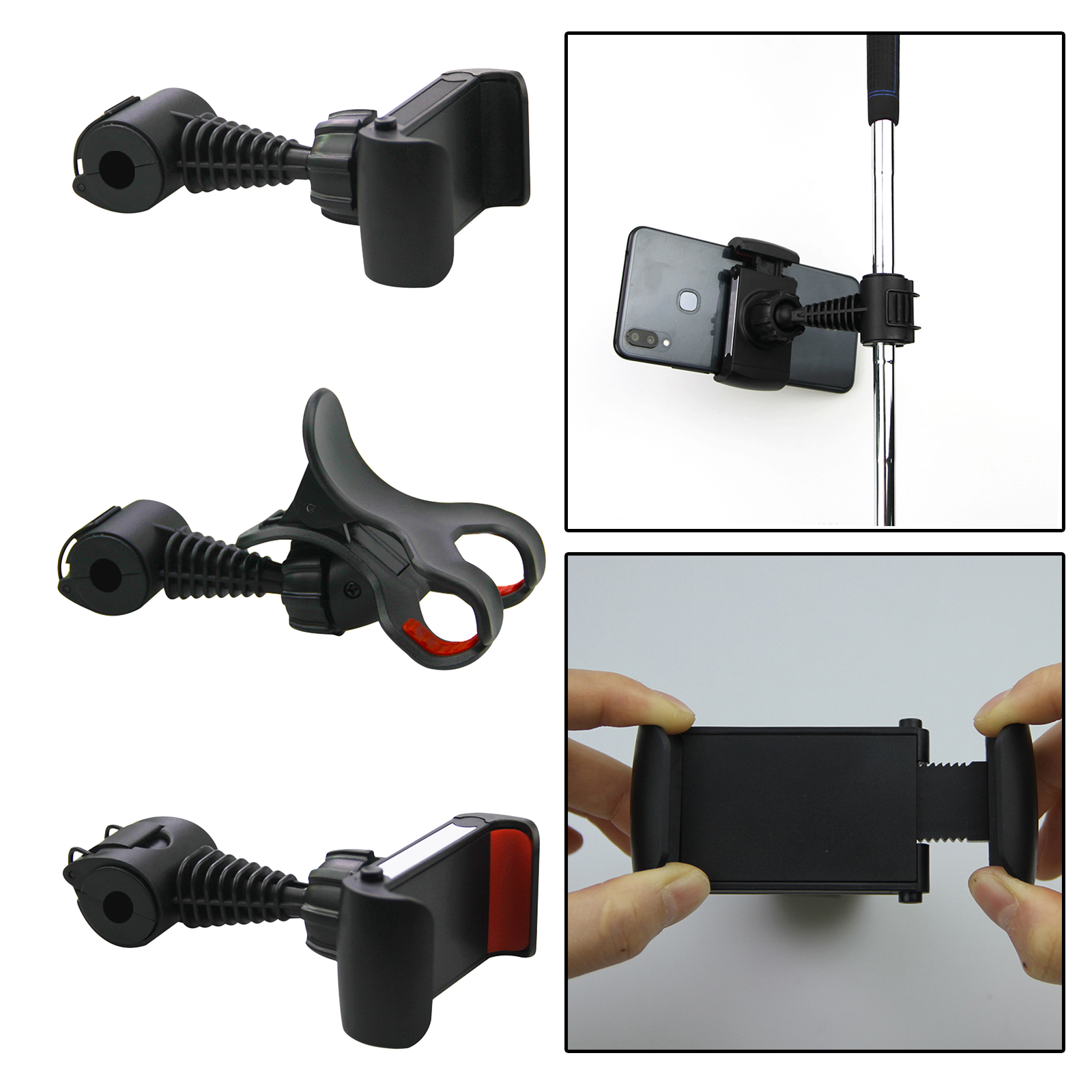 Universal Extendable Golf Cell Phone Camera Holder Swing Recording Training Aid