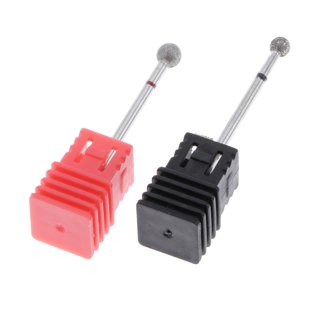 2x Cuticle Clean Nail Drill Bits 4/5MM Ball Head Electric Pedicure File Bit