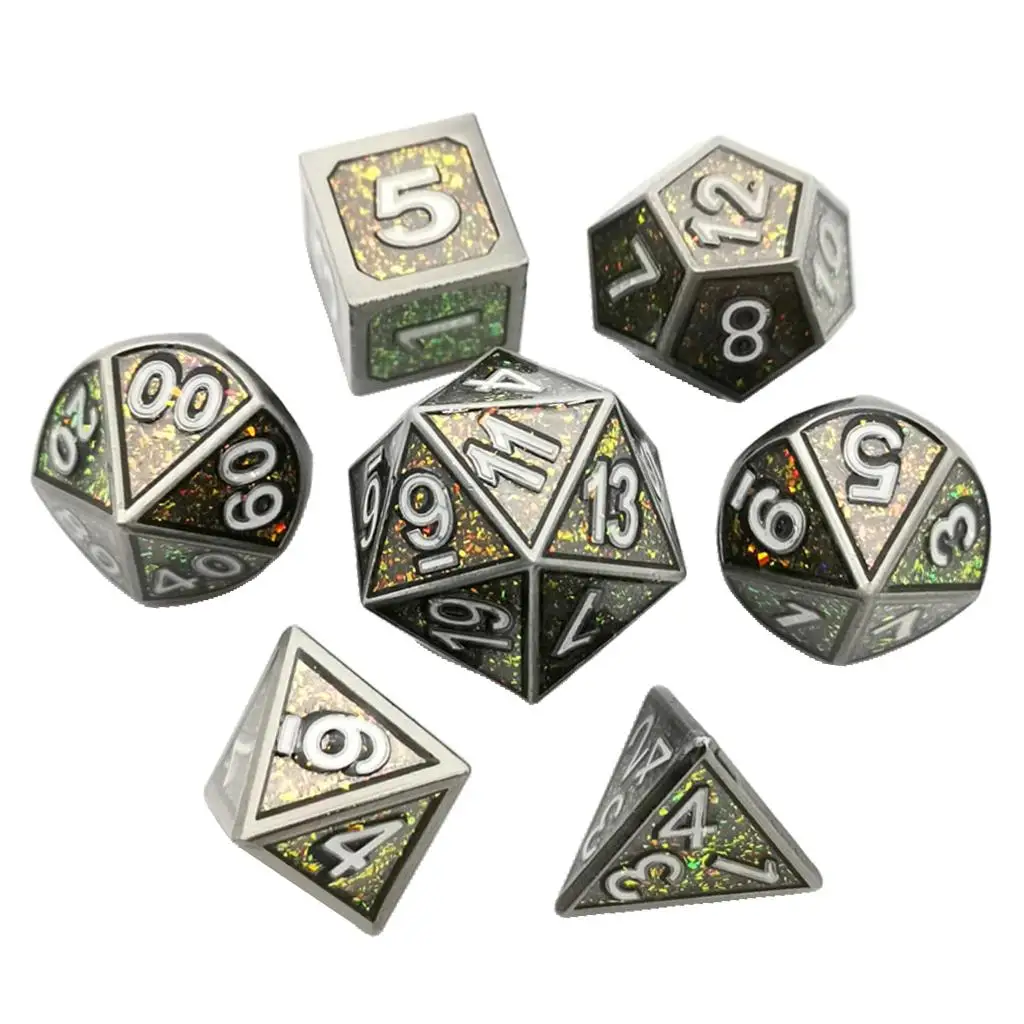 Set of 7pcs Multi-sided Numeral Dice Set for Role Play Party Game Toys