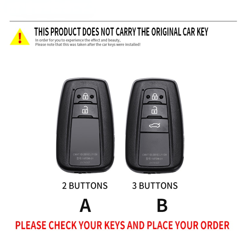 In lega di zinco caso della copertura chiave a distanza dell'automobile del silicone per Toyota Camry Corolla C-HR CHR Prado RAV4 Prius 2018 2019 2020 2/3 pulsanti - H5fb2cd44bc0c409c9f6a75be18620292F