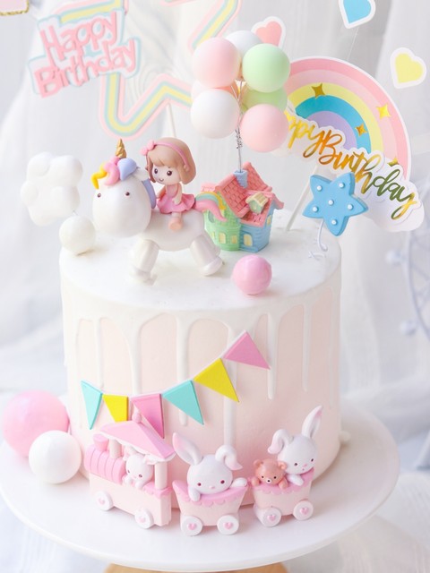 Bakken – Décoration De Gâteau Licorne Pour Filles, Poupée Princesse Douce,  Arc-en-ciel, Fête D'anniversaire, Rose - Fournitures De Décoration De Gâteau  - AliExpress