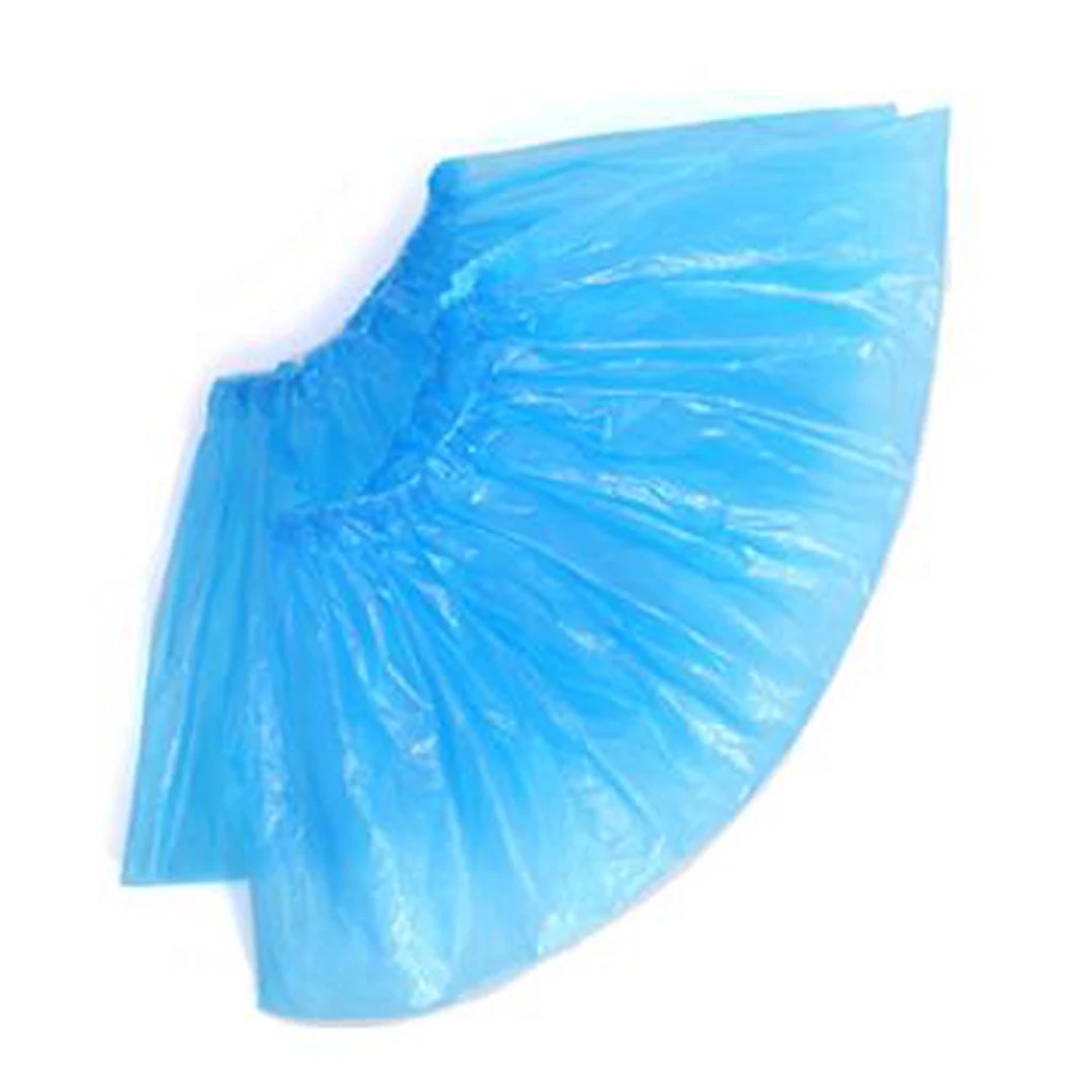 100pcs Outdoor Disposable Plastic Shoe Covers Carpet Cleaning Overshoes IW 