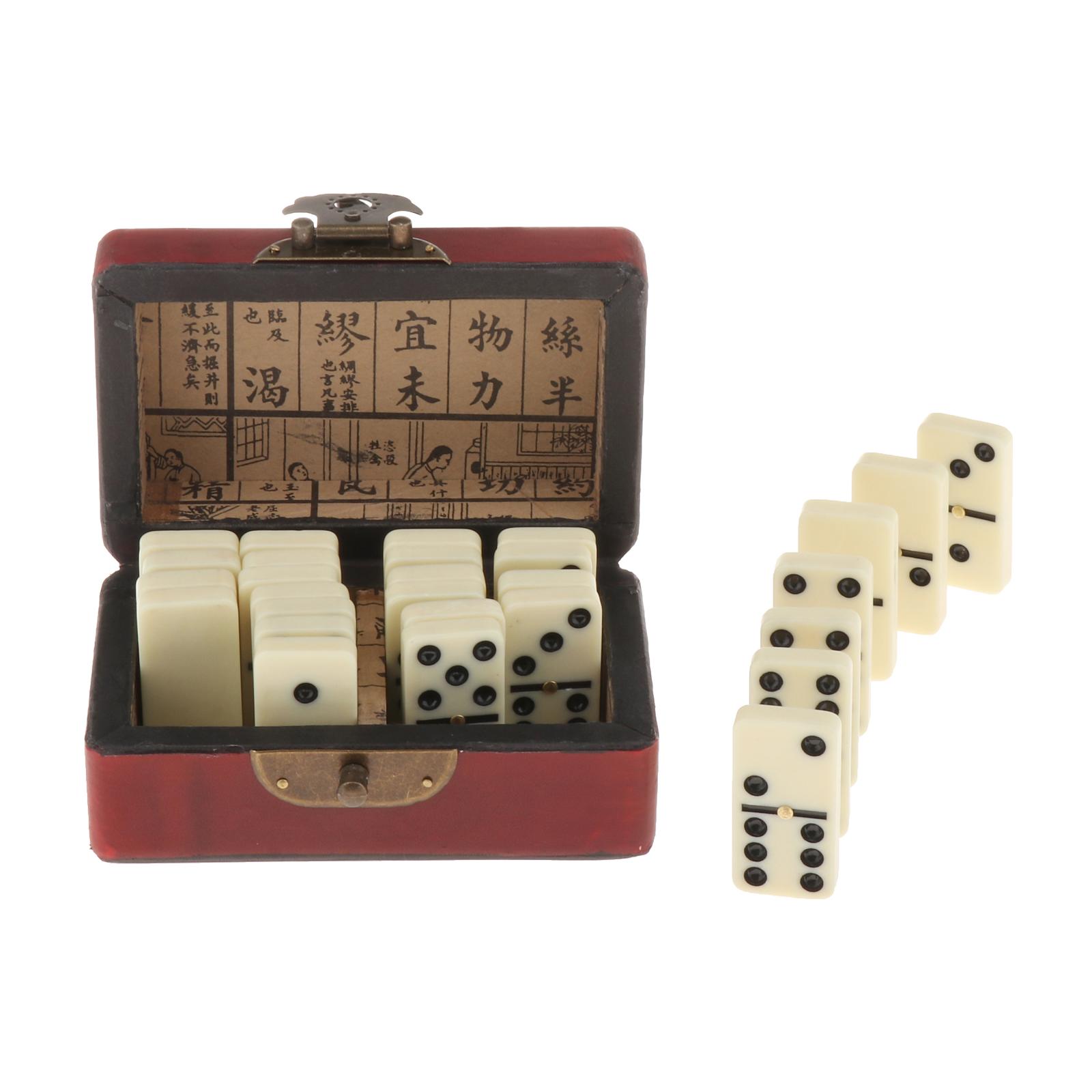 Double Six 28 pcs Dominoes Set Traditional Travel Family Table Board Game
