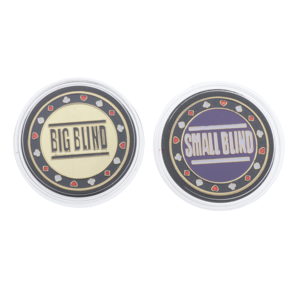 2Pieces Dealer Button Chips Blind Big/Small Blackjack Roulette Game Parts
