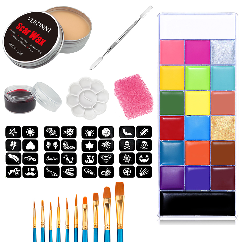 Best of SFX Makeup Kit 20 Colors Face Body Paint Oil Stage Special Effects Halloween Wound Scar Wax Makeup Fake Scab Blood Spatula Reviews & Tips