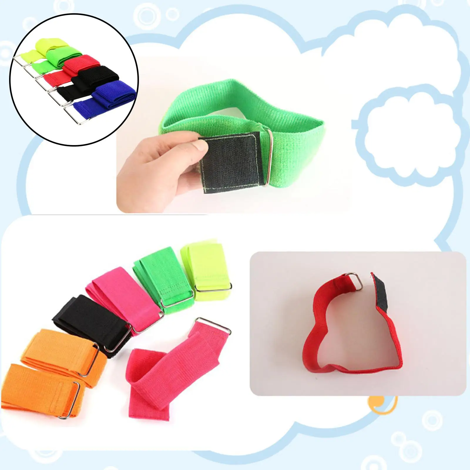 5x Firm Relay Race Game Bands Carnival Relay Race Game Exercise Teamwork Skills Race Bands Christmas Game for Adult Family