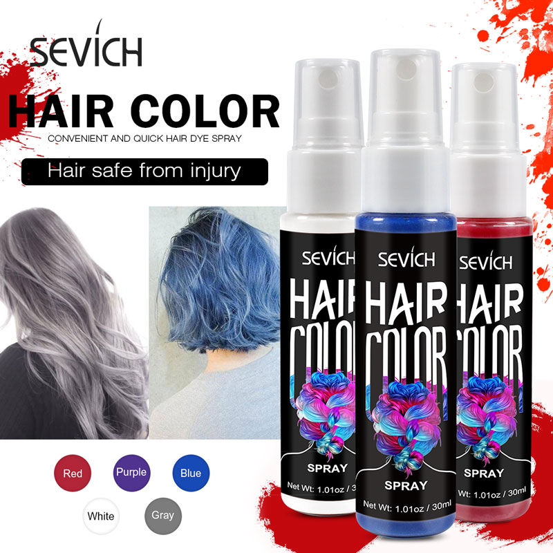 Best of Sevich 8 Colors 30ml Hair Dye Spray Disposable Hair Quick Spray Waterproof Hair Dye Blue / Red Fashion Instant Hair Color Products Reviews & Tips