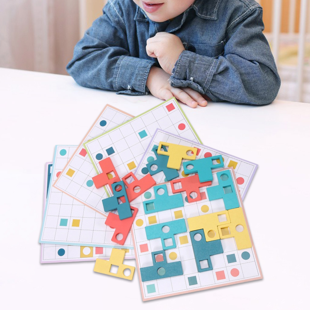 Wooden Tangram Jigsaw Board Puzzles Blocks Puzzle Brain Teasers Toy Early Educational Toy Gifts