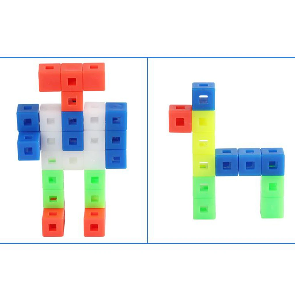Education Linking Cubes Home Learning Toy for Early Math Connecting Blocks, 