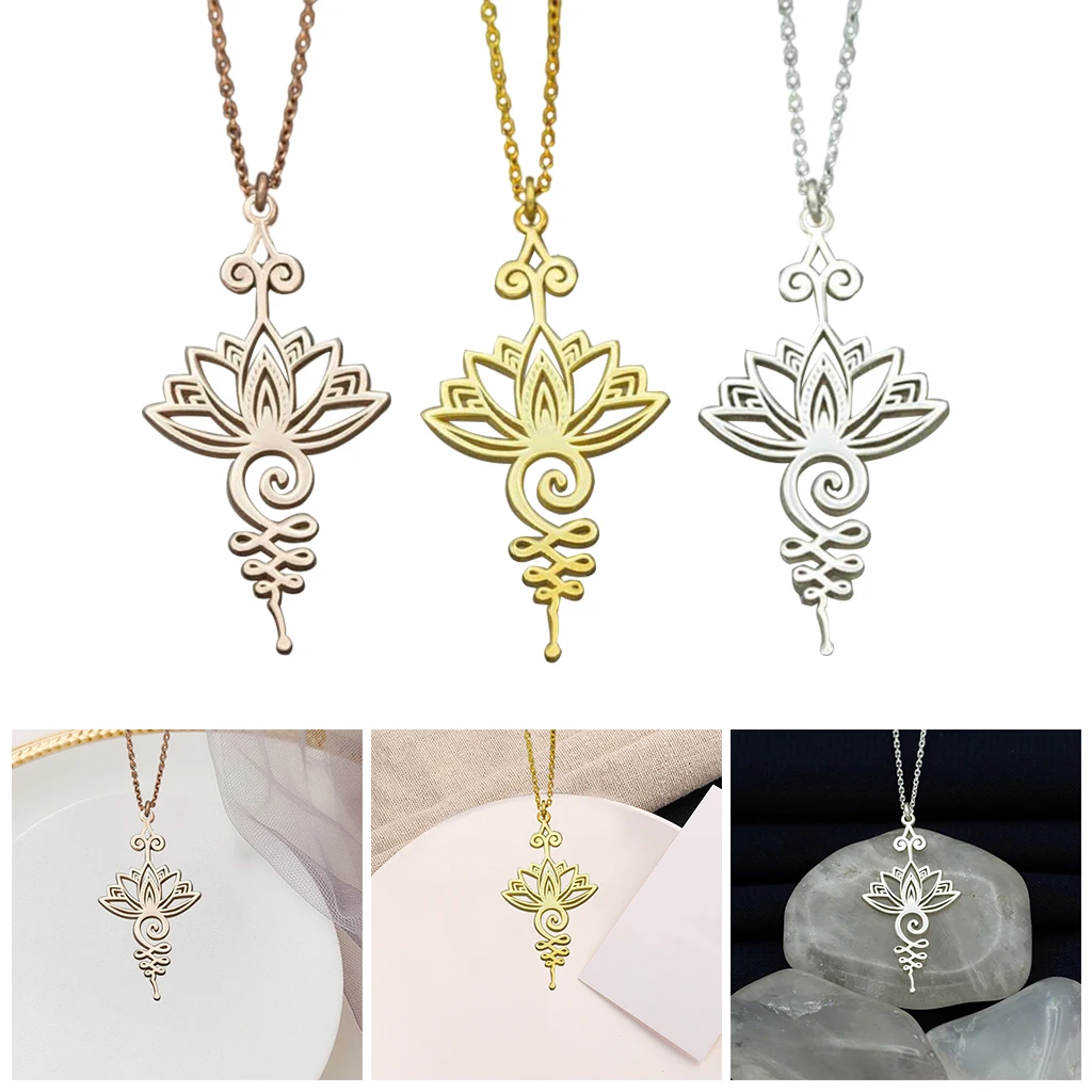 Lotus Flower Pendant Necklace Inspirational Month Birth Hollow Flower Lockets for Yoga Floral Disc Pendant Jewelry