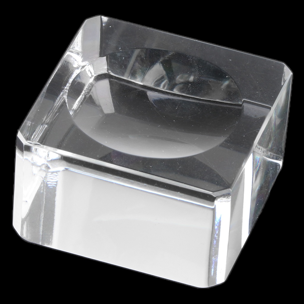 Clear Square Crystal Display Stand Holder for 40-60mm Crystal Ball Sphere Globe