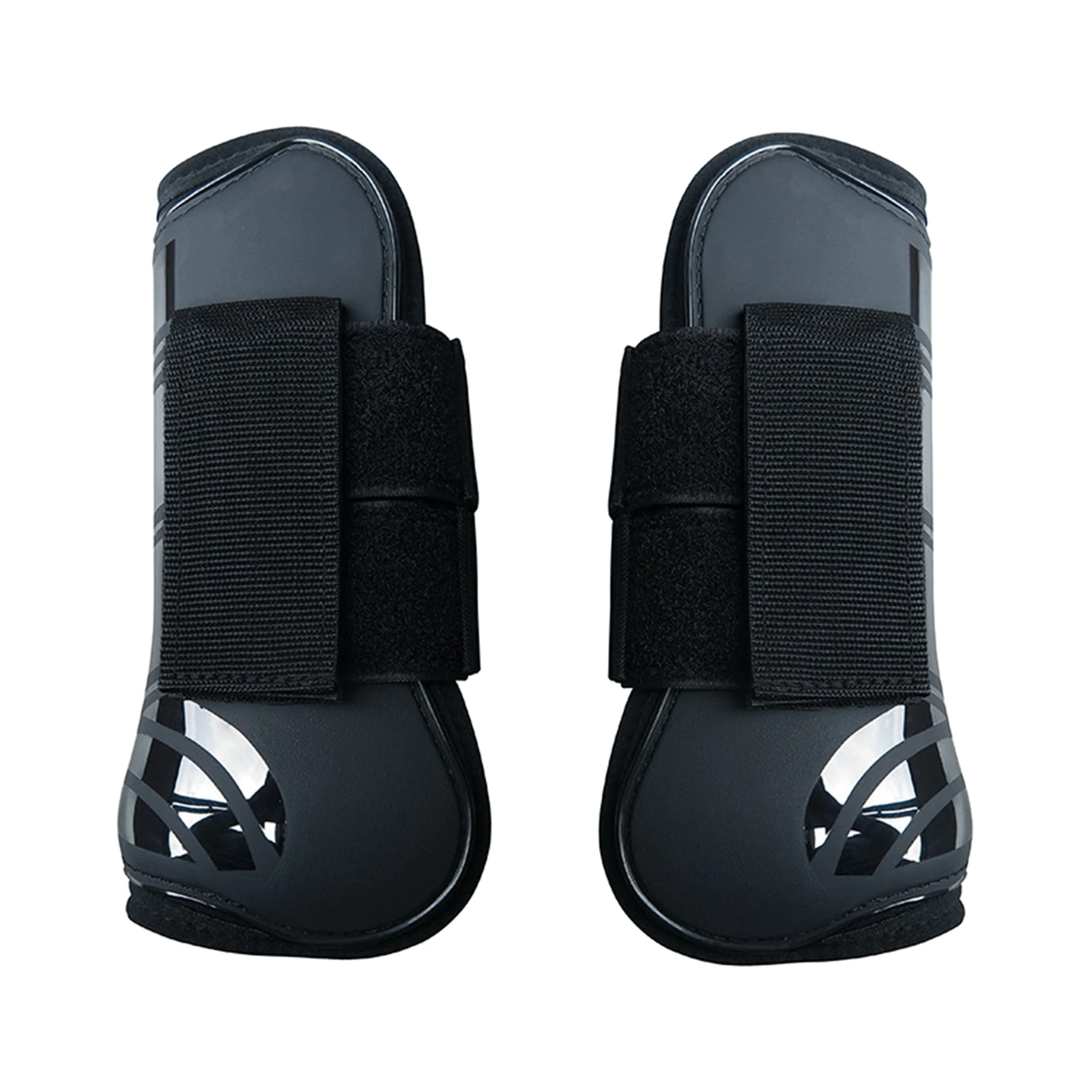 Horse Leg Boots Fetlock Boots Front Hind Leg Tendon Protect Equestrian, PU Shell and High-Quality Neoprene for Riding Training