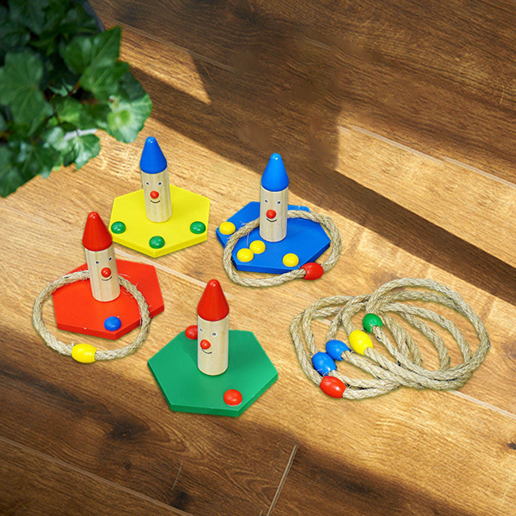 Wooden with Circle Stand Math Learning Educational Outdoor Toys Lawn Game